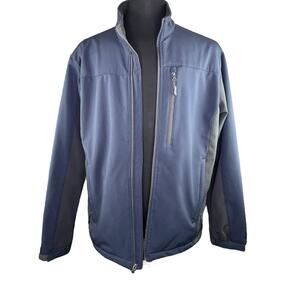 Van Heusen‎ Studio Men's Midweight Jacket Weatherproof Sz L Full Zip Navy Coat